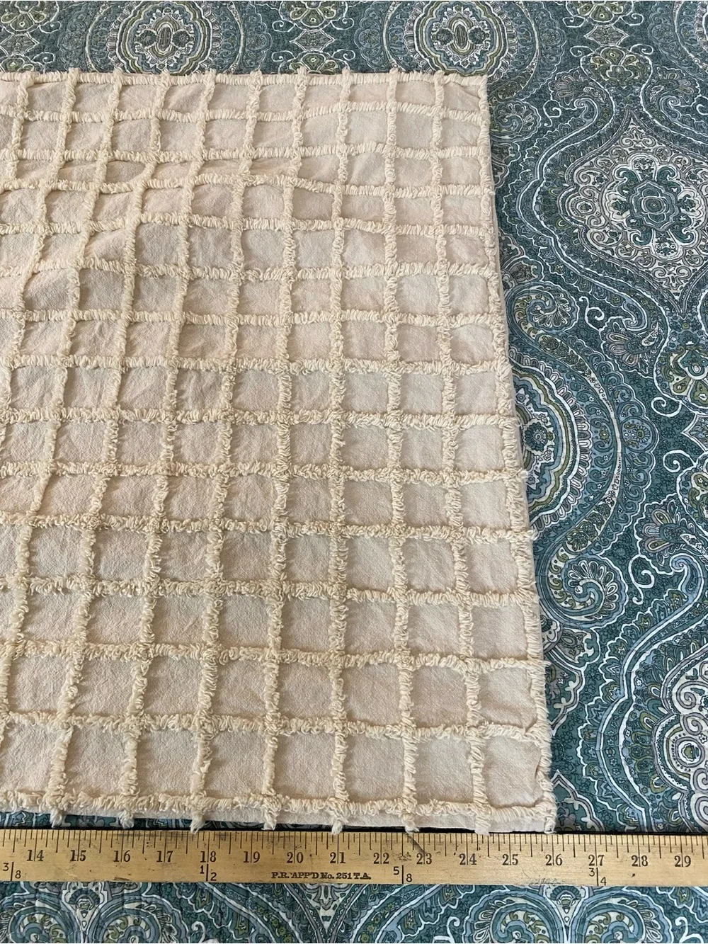 Plush Grid-Textured Accent Pillow Cover in Beige by Oscar Oliver High end luxury